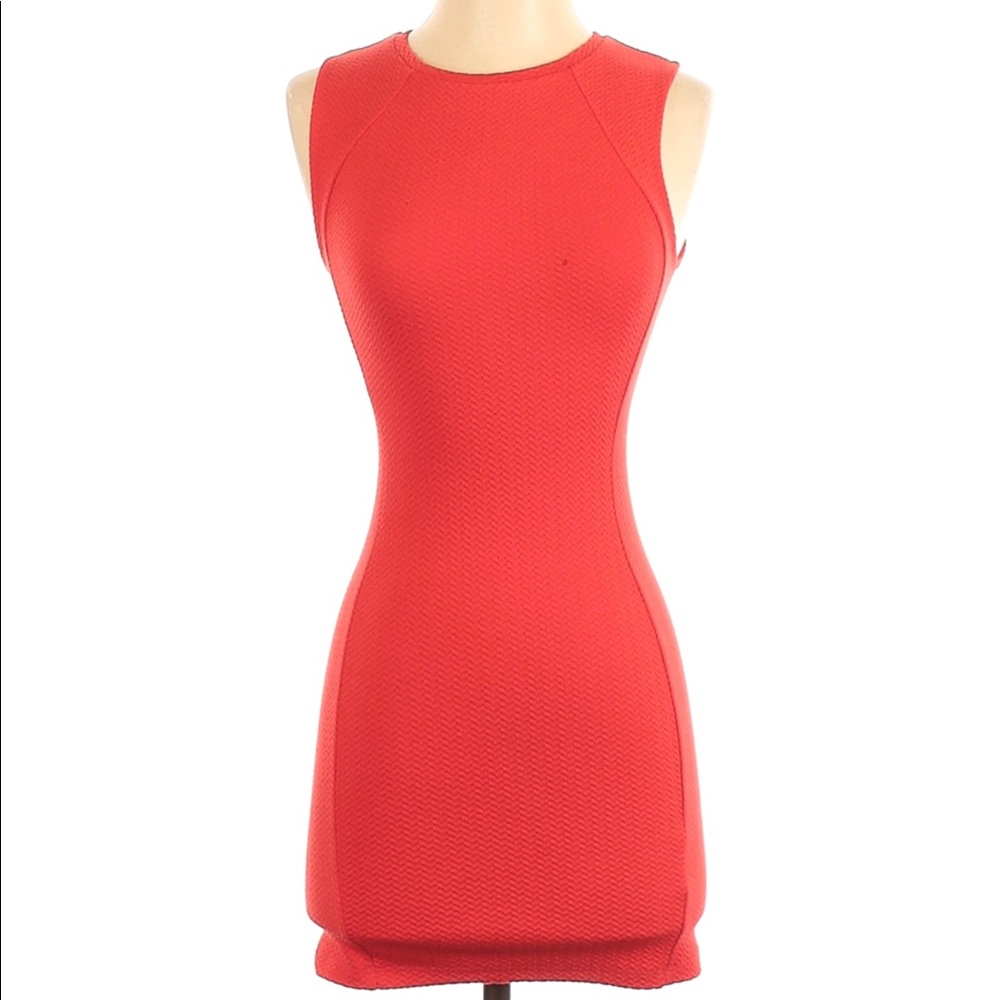 H&M divided coral body con mini dress